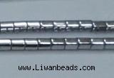 CHE886 15.5 inches 2*2mm faceted tube plated hematite beads wholesale