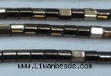 CHE887 15.5 inches 2*2mm faceted tube plated hematite beads wholesale