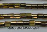 CHE889 15.5 inches 2*2mm faceted tube plated hematite beads wholesale