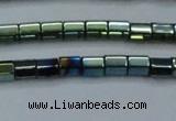 CHE890 15.5 inches 2*2mm faceted tube plated hematite beads wholesale