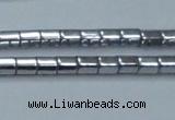 CHE896 15.5 inches 3*3mm faceted tube plated hematite beads wholesale