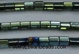 CHE900 15.5 inches 3*3mm faceted tube plated hematite beads wholesale