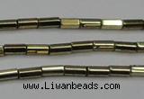 CHE907 15.5 inches 2*4mm faceted tube plated hematite beads wholesale