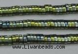 CHE932 15.5 inches 1*2*3mm oval plated hematite beads wholesale