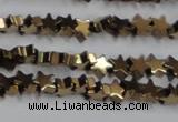 CHE939 15.5 inches 4mm star plated hematite beads wholesale