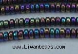 CHE963 15.5 inches 1.5*3mm rondelle plated hematite beads wholesale