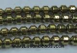 CHE973 15.5 inches 4*4mm plated hematite beads wholesale