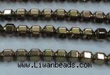 CHE984 15.5 inches 4*4mm plated hematite beads wholesale