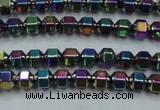 CHE985 15.5 inches 4*4mm plated hematite beads wholesale