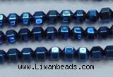 CHE987 15.5 inches 4*4mm plated hematite beads wholesale