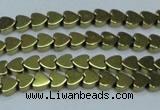 CHE992 15.5 inches 4*4mm heart plated hematite beads wholesale