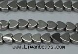 CHE999 15.5 inches 6*6mm heart plated hematite beads wholesale