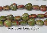 CHG01 15.5 inches 8*8mm heart unakite gemstone beads wholesale