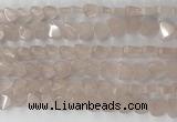 CHG123 15.5 inches 8mm flat heart rose quartz beads wholesale