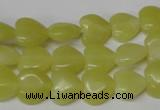 CHG16 15.5 inches 10*10mm heart lemon jade gemstone beads wholesale