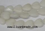 CHG23 15.5 inches 10*10mm heart white jade gemstone beads wholesale