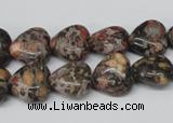 CHG35 12*12mm heart red leopard skin jasper beads wholesale