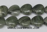 CHG46 15.5 inches 14*14mm heart silver leaf jasper beads wholesale