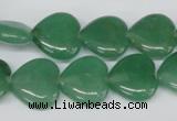 CHG55 15.5 inches 15*15mm heart green aventurine beads wholesale