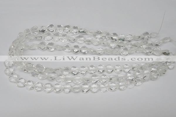 CHG92 15.5 inches 10*10mm faceted heart white crystal beads wholesale