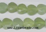 CHG93 15.5 inches 12*12mm faceted heart New jade beads wholesale