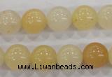 CHJ05 15.5 inches 12mm round honey jade stone beads wholesale