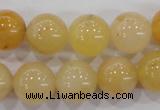 CHJ06 15.5 inches 14mm round honey jade stone beads wholesale