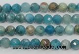 CHM210 15.5 inches 4mm faceted round blue hemimorphite beads