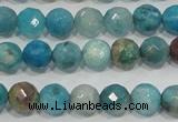 CHM212 15.5 inches 8mm faceted round blue hemimorphite beads