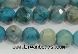 CHM214 15.5 inches 12mm faceted round blue hemimorphite beads