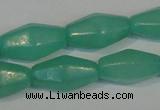 CHM24 15.5 inches 6*12mm faceted rice green hemimorphite beads