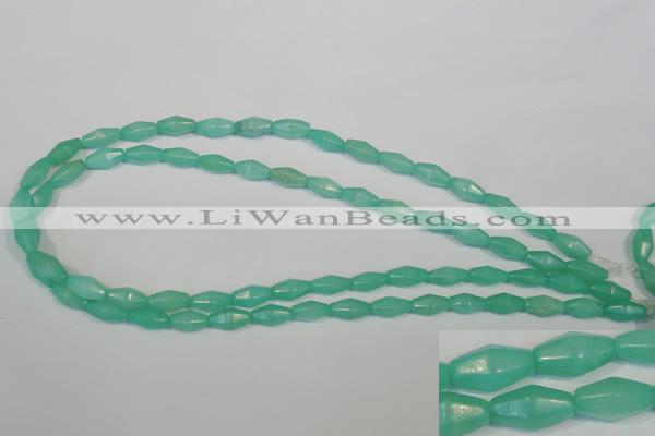 CHM24 15.5 inches 6*12mm faceted rice green hemimorphite beads