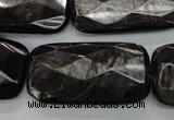 CHS40 15.5 inches 20*40mm faceted rectangle natural hypersthene beads