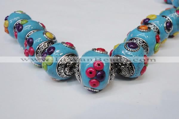 CIB152 21mm round fashion Indonesia jewelry beads wholesale