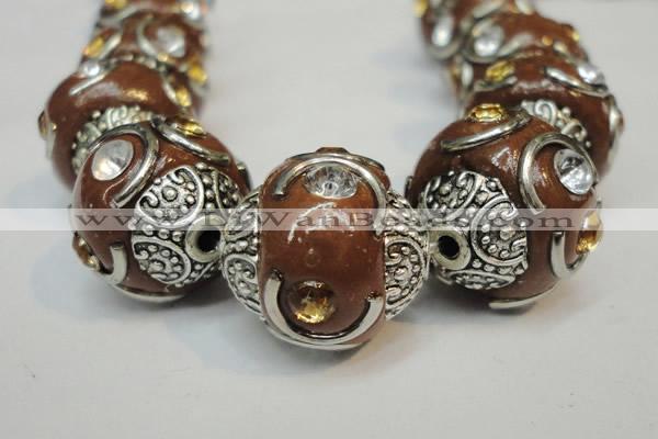 CIB236 15mm round fashion Indonesia jewelry beads wholesale