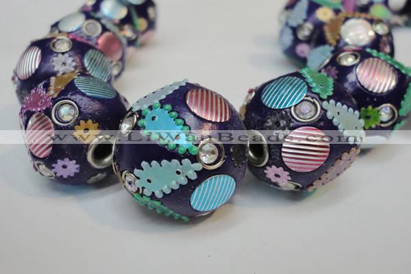 CIB362 23mm round fashion Indonesia jewelry beads wholesale