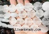 CIBS01 15 inches 20mm coin white crystal gemstone beads wholesale