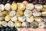 CIBS11 15 inches 20mm coin yellow crazy agate gemstone beads wholesale