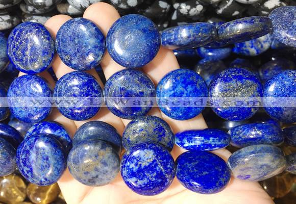 CIBS30 15 inches 20mm coin lapis lazuli gemstone beads wholesale