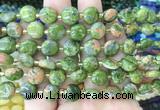 CIBS38 15 inches 10mm coin unakite gemstone beads wholesale