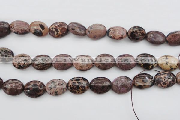 CIJ123 15.5 inches 13*18mm oval dyed impression jasper beads wholesale