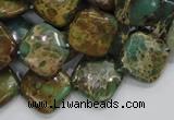 CIJ23 15.5 inches 16*16mm diamond impression jasper beads wholesale