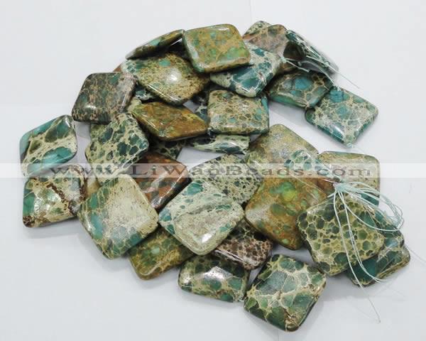 CIJ25 15.5 inches 40*40mm diamond impression jasper beads wholesale