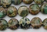 CIJ29 15.5 inches 14mm flat round impression jasper beads wholesale