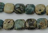 CIJ52 15.5 inches 12*12mm square impression jasper beads wholesale