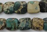 CIJ53 15.5 inches 15*15mm square impression jasper beads wholesale