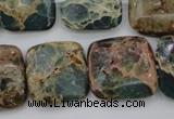 CIJ56 15.5 inches 20*20mm square impression jasper beads wholesale