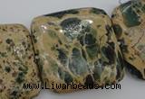 CIJ58 15.5 inches 30*30mm square impression jasper beads wholesale