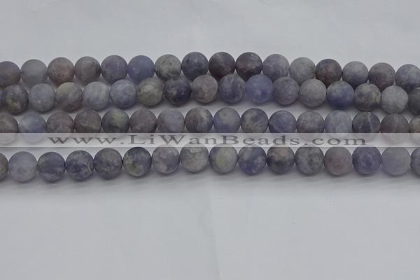 CIL110 15.5 inches 8mm round matte iolite gemstone beads