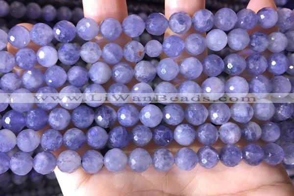 CIL124 15.5 inches 8mm faceted round iolite gemstone beads